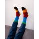 PATCHWORK SOCKS LIGHT BLUE/RED