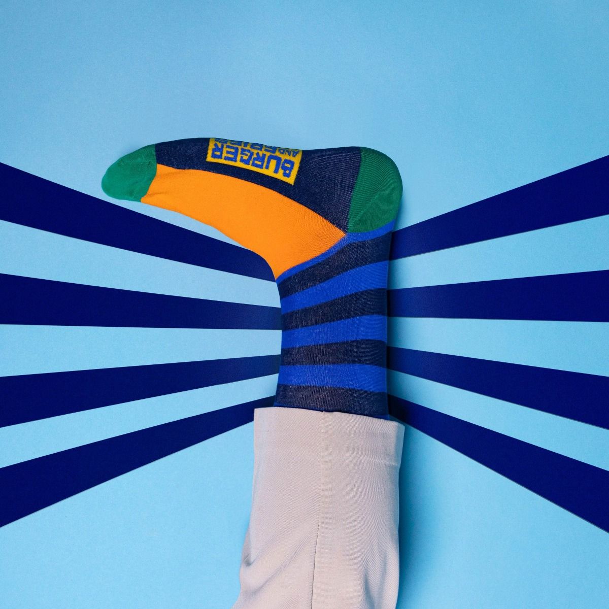 STRIPES SOCKS TURQUOISE/NAVY BLUE