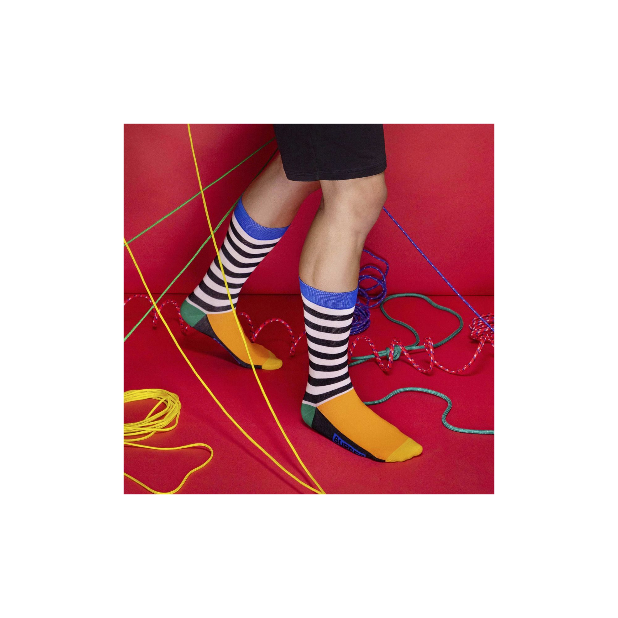 STRIPES SOCKS WHITE/BLACK