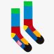 PATCHWORK SOCKS LIGHT BLUE/RED