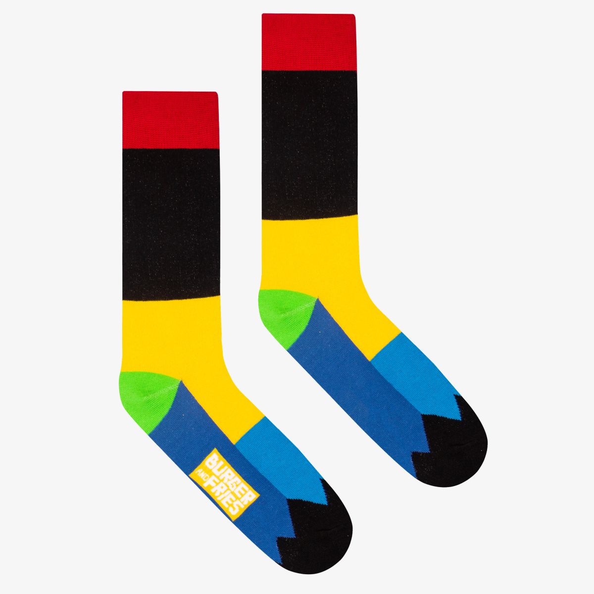 PATCHWORK SOCKS BLACK/YELLOW