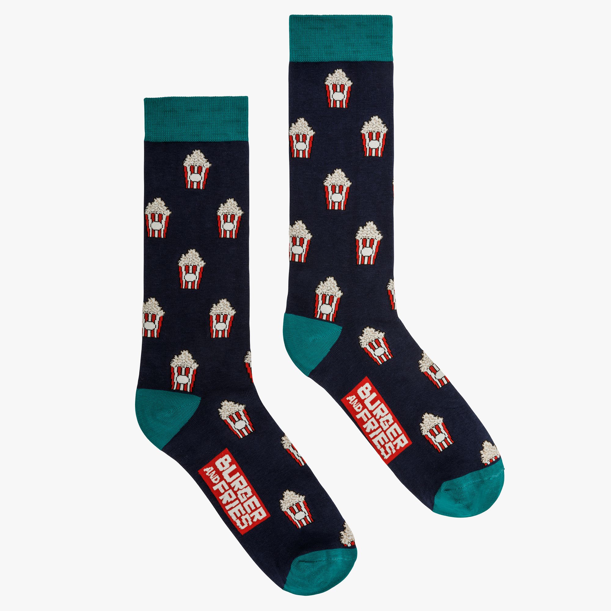 FOOD SOCKS POP CORN NAVY BLUE/VERDE