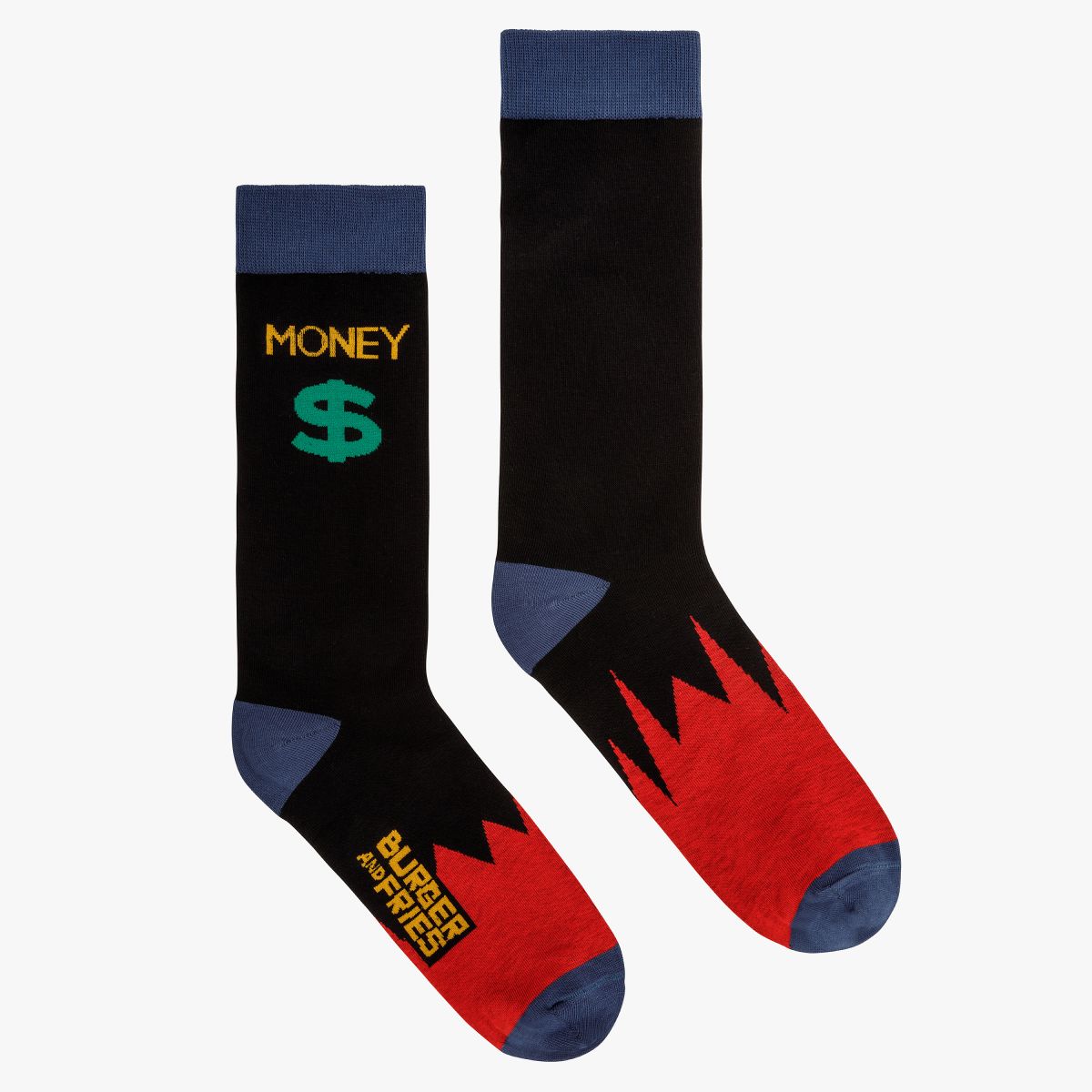 FUNNY SOCKS CRAZY DOLLAR NERO/ROSSO FUOCO