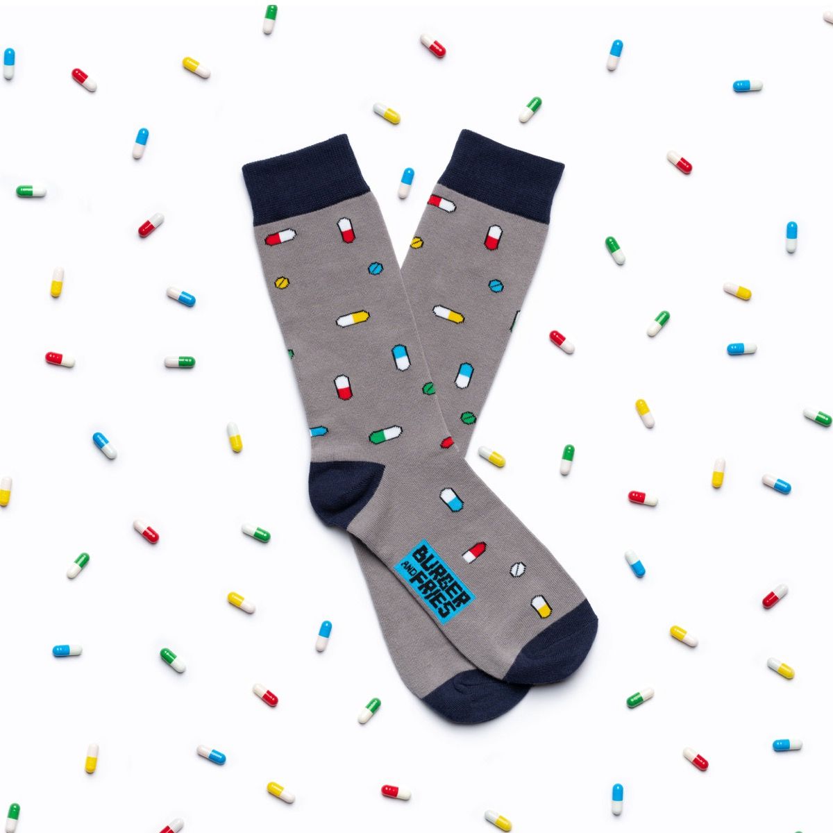 FUNNY SOCKS PILLS ON PILLS