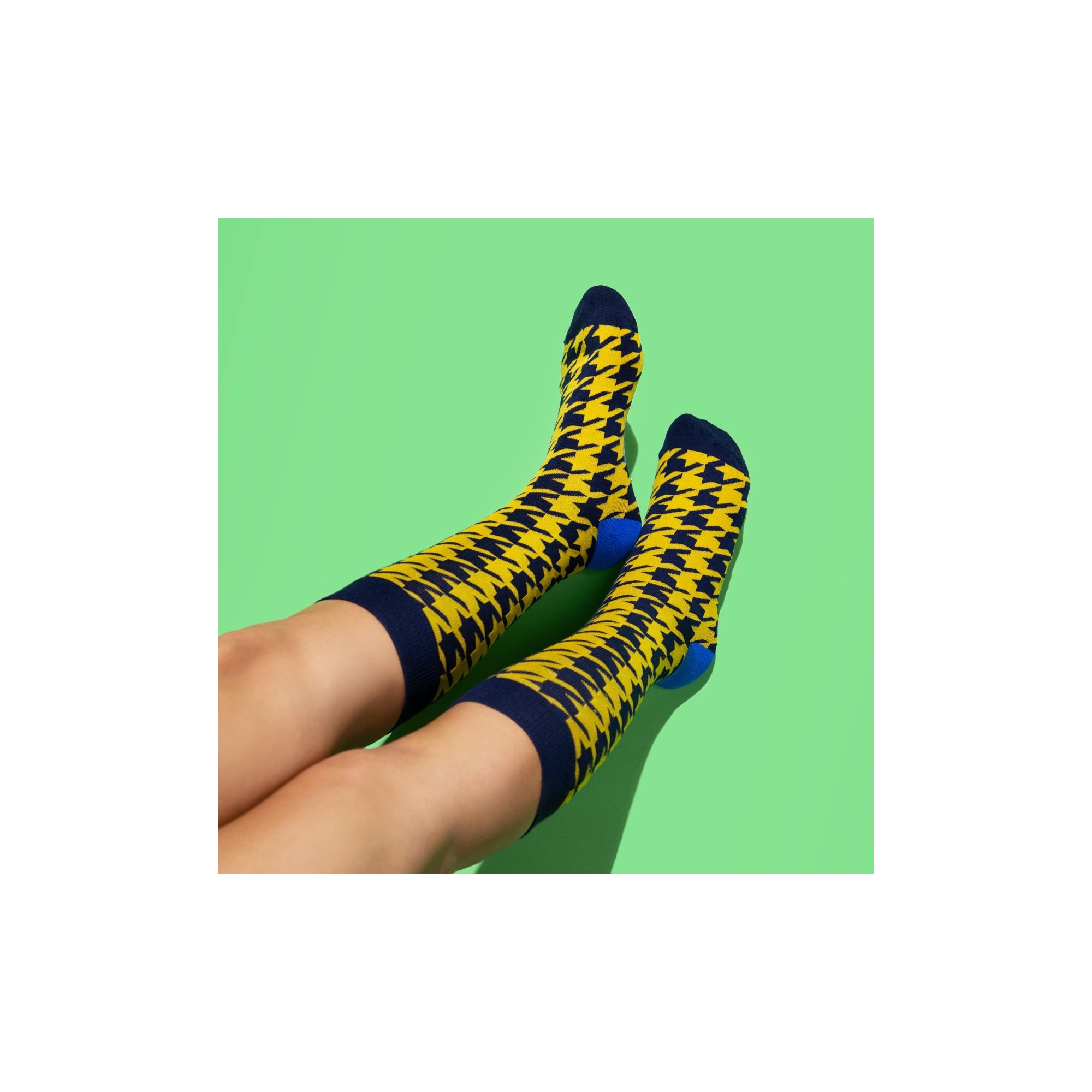 PREPPY PIED DE POULE YELLOW/NAVY BLUE