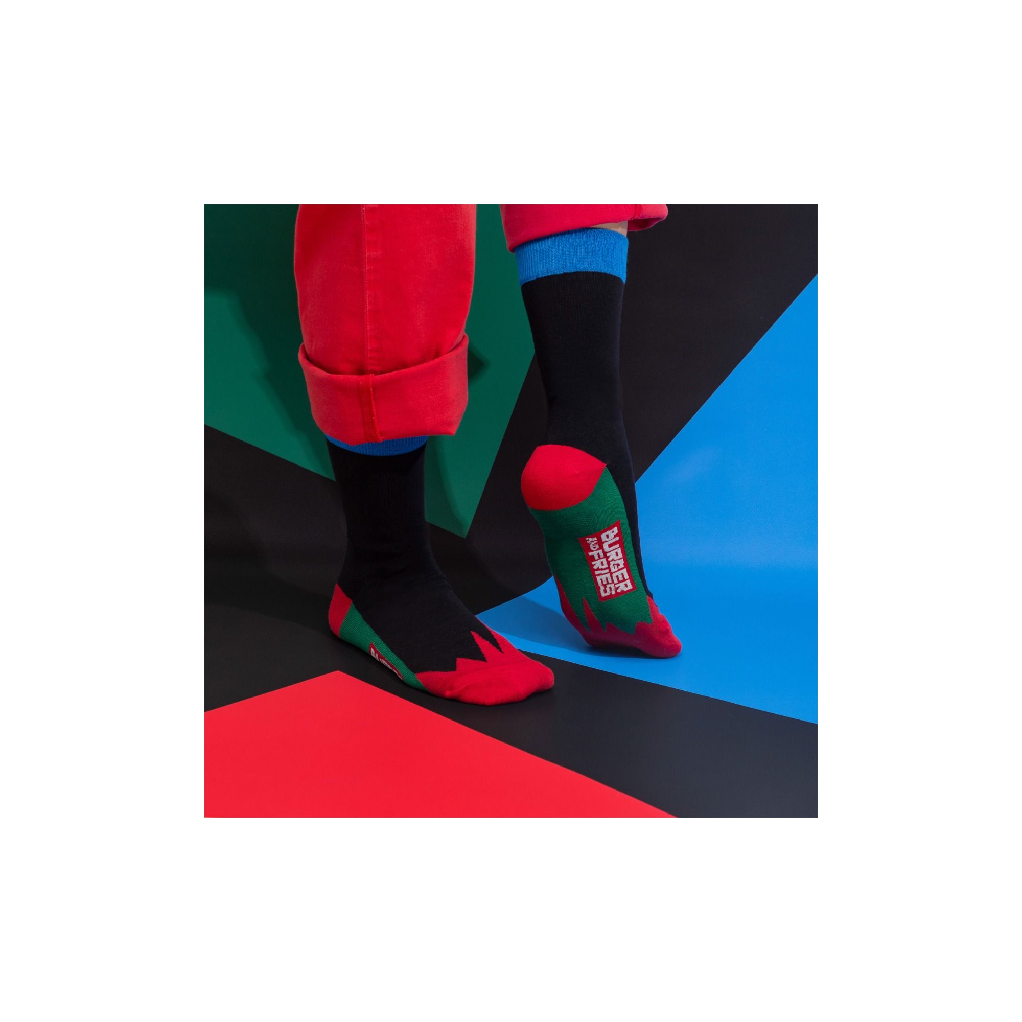 COLOR BLOCK SOCKS NERO