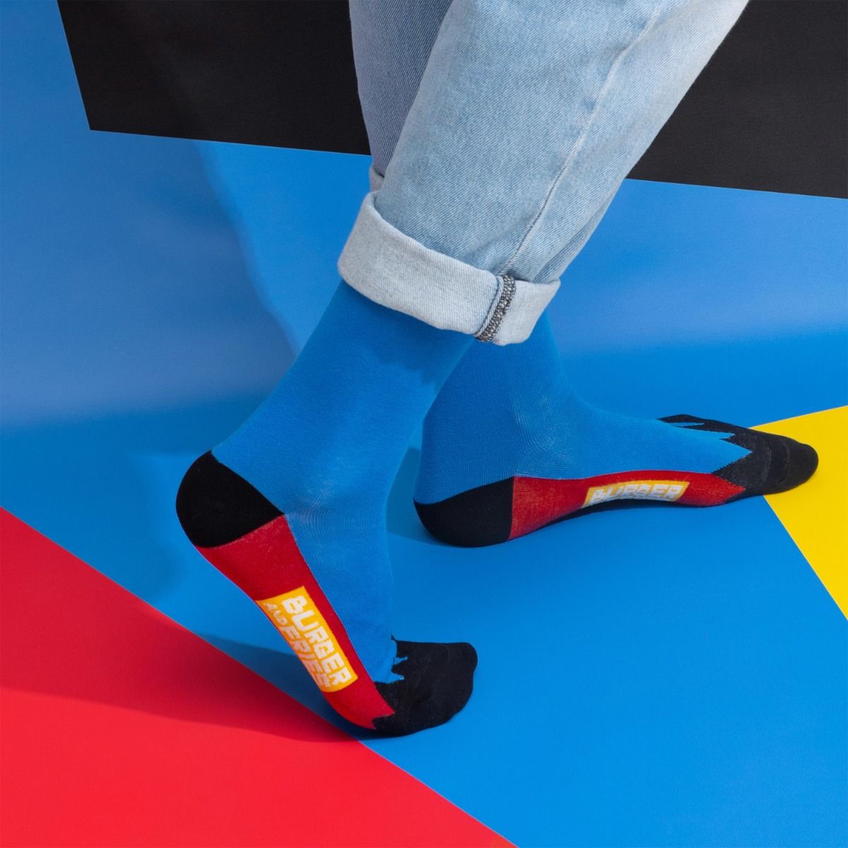 COLOR BLOCK SOCKS TURCHESE