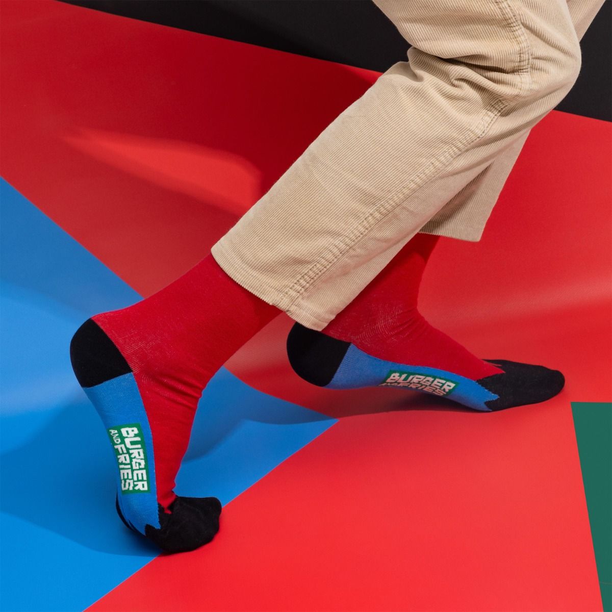 COLOR BLOCK SOCKS ROSSO FUOCO