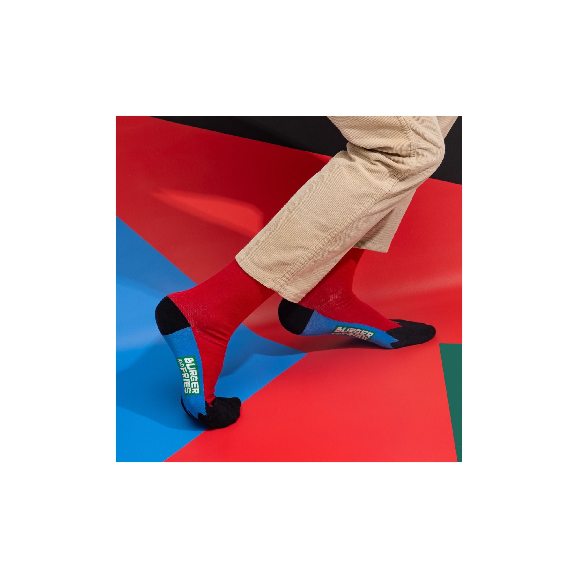 COLOR BLOCK SOCKS ROSSO FUOCO