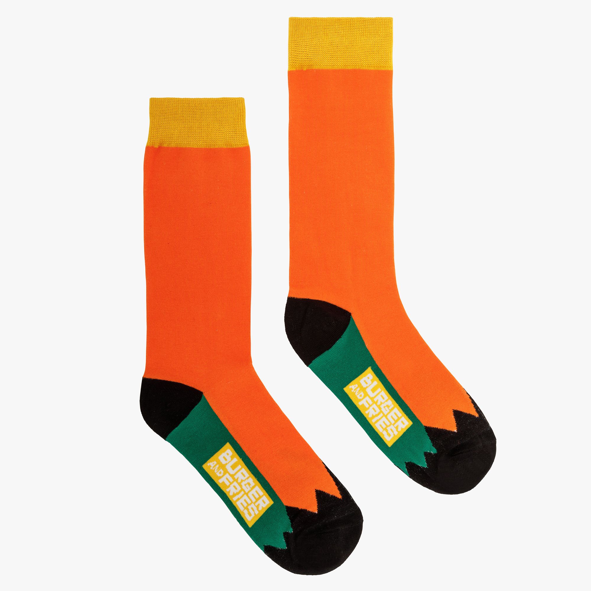 COLOR BLOCK SOCKS ARANCIO FLUO