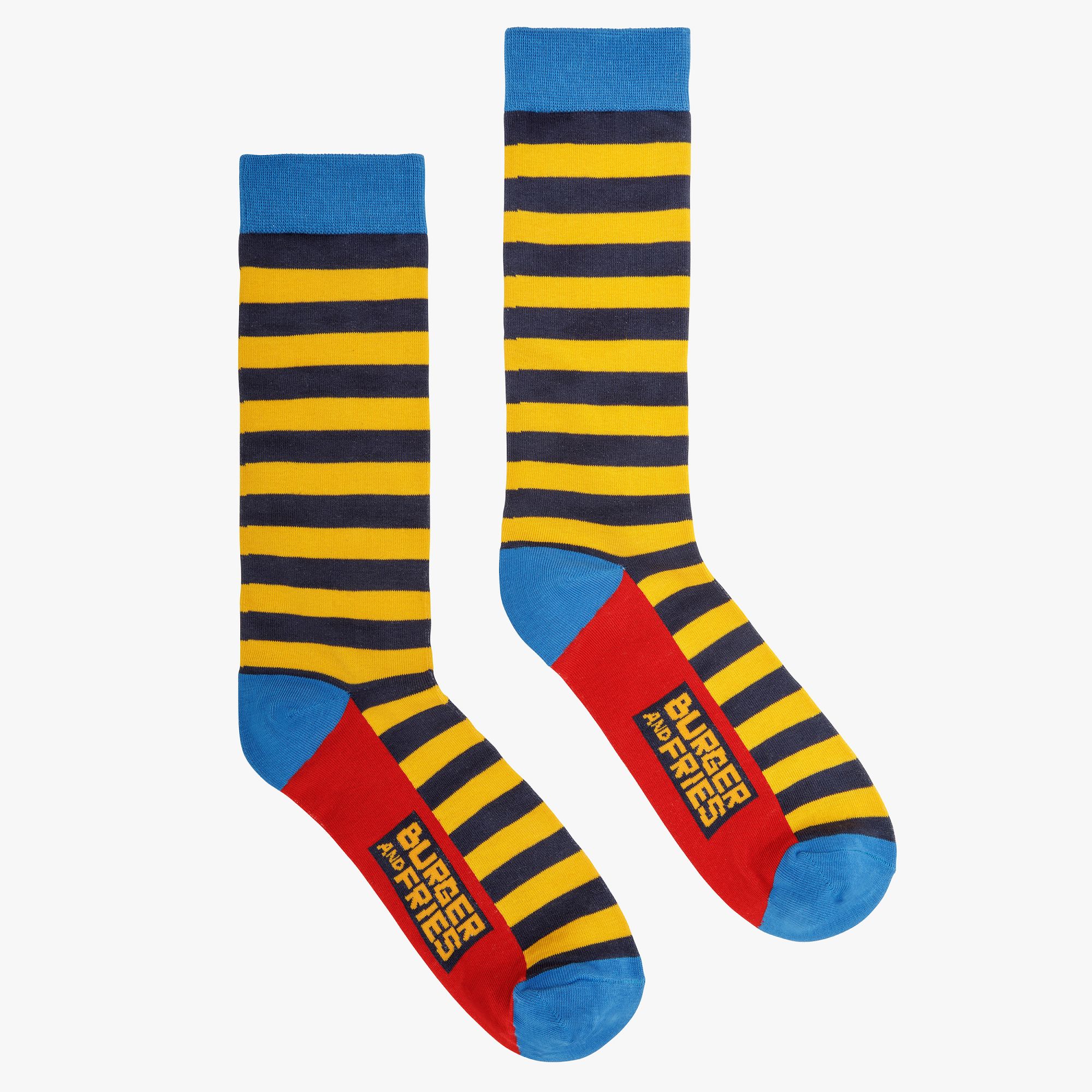 STRIPES SOCKS NAVY BLUE/GIALLO