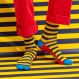 STRIPES SOCKS NAVY BLUE/GIALLO