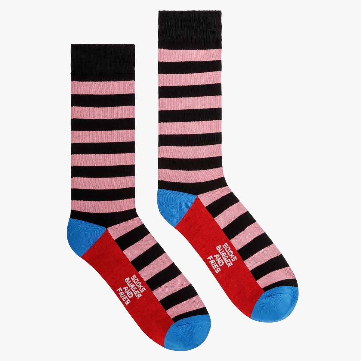 STRIPES SOCKS NERO/ROSA