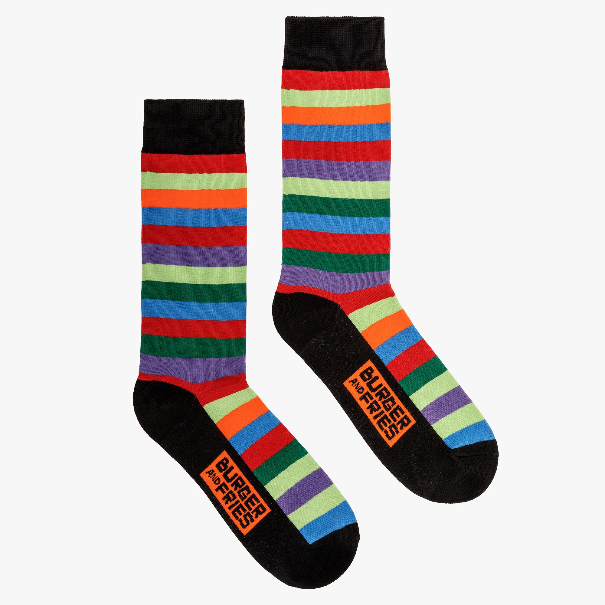 STRIPES SOCKS NERO/ROSSO FUOCO