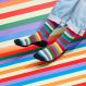 STRIPES SOCKS NERO/ROSSO FUOCO