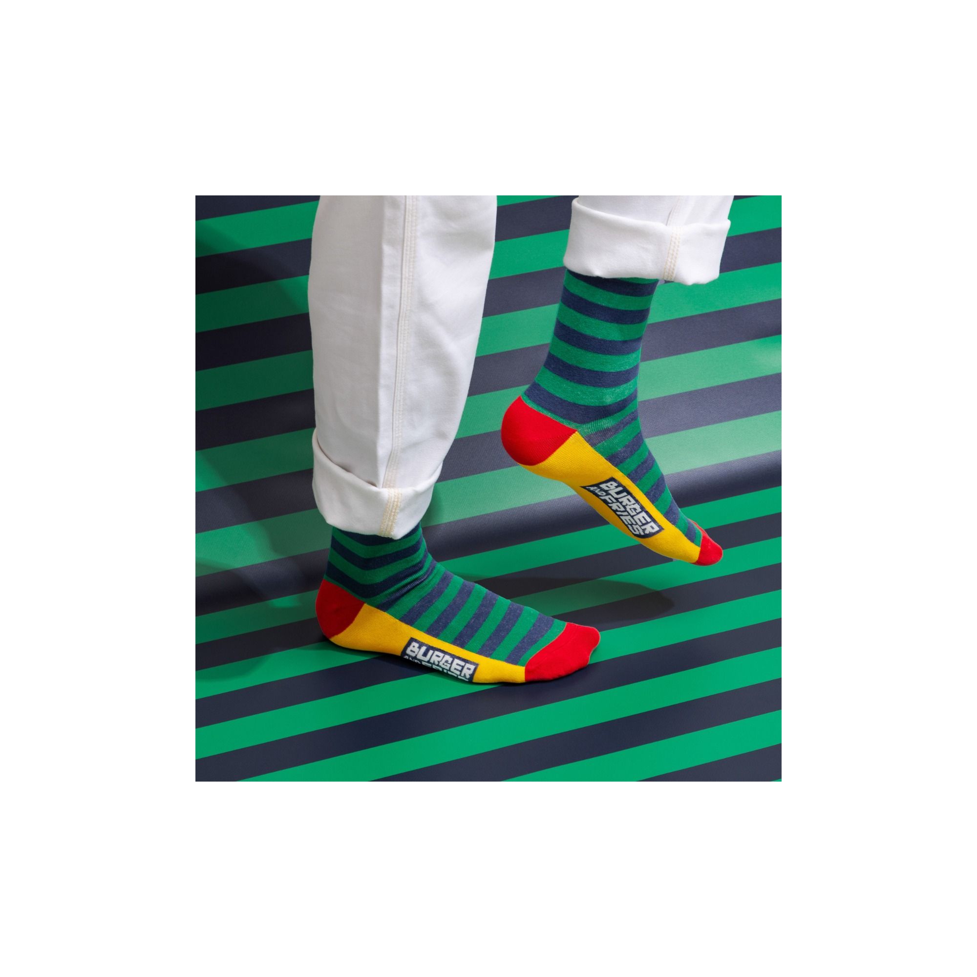 STRIPES SOCKS VERDE INGLESE/NAVY BLUE