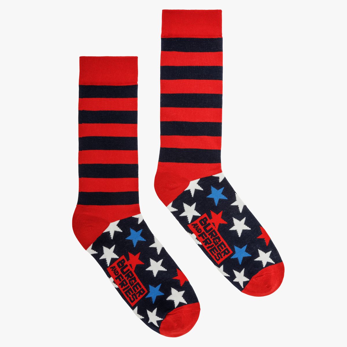 STRIPES FANCY SOCKS NAVY BLUE / ROSSO FUOCO