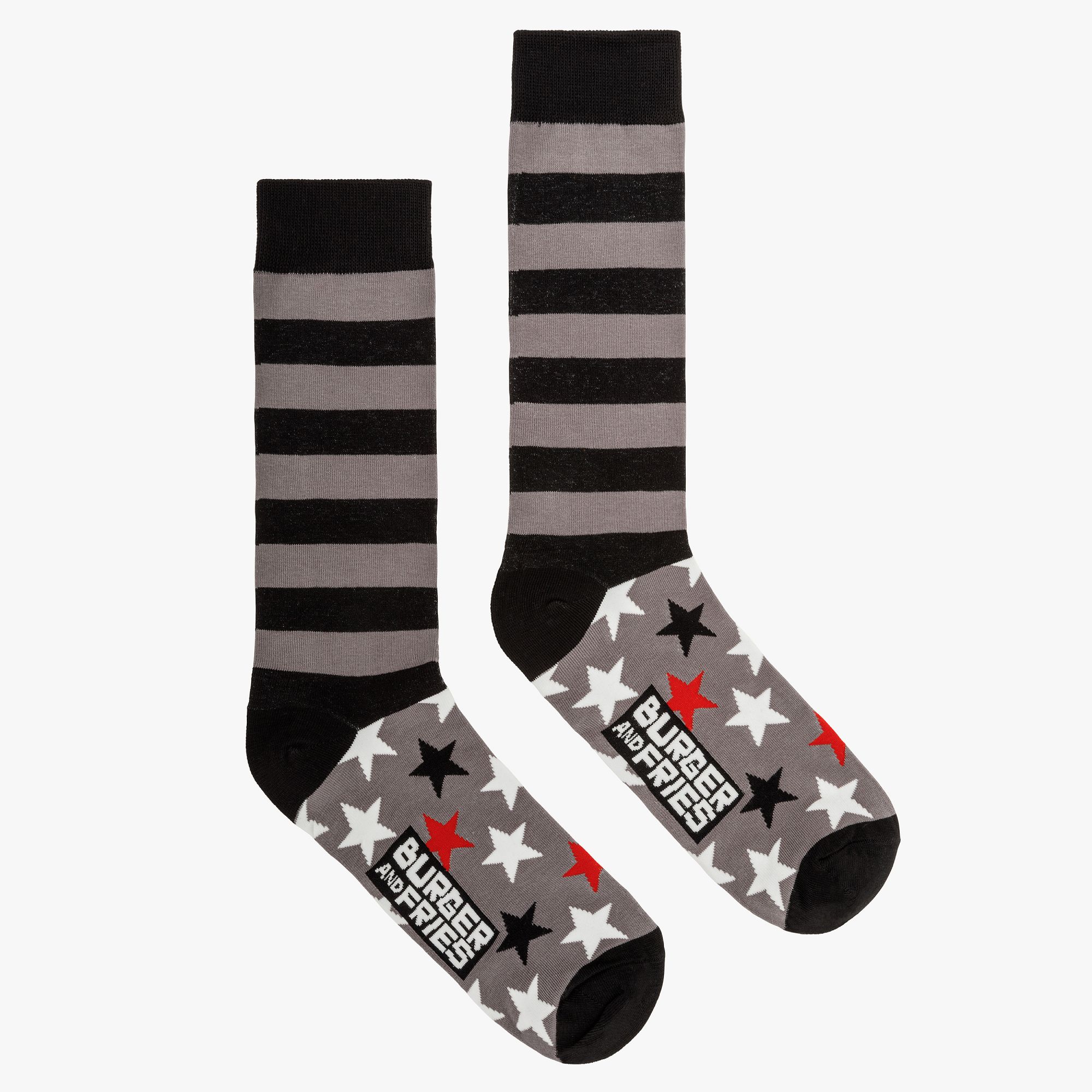 STRIPES FANCY SOCKS NERO/GRIGIO MEDIO