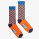 CHECKERED SOCKS ARANCIO/TURCHESE