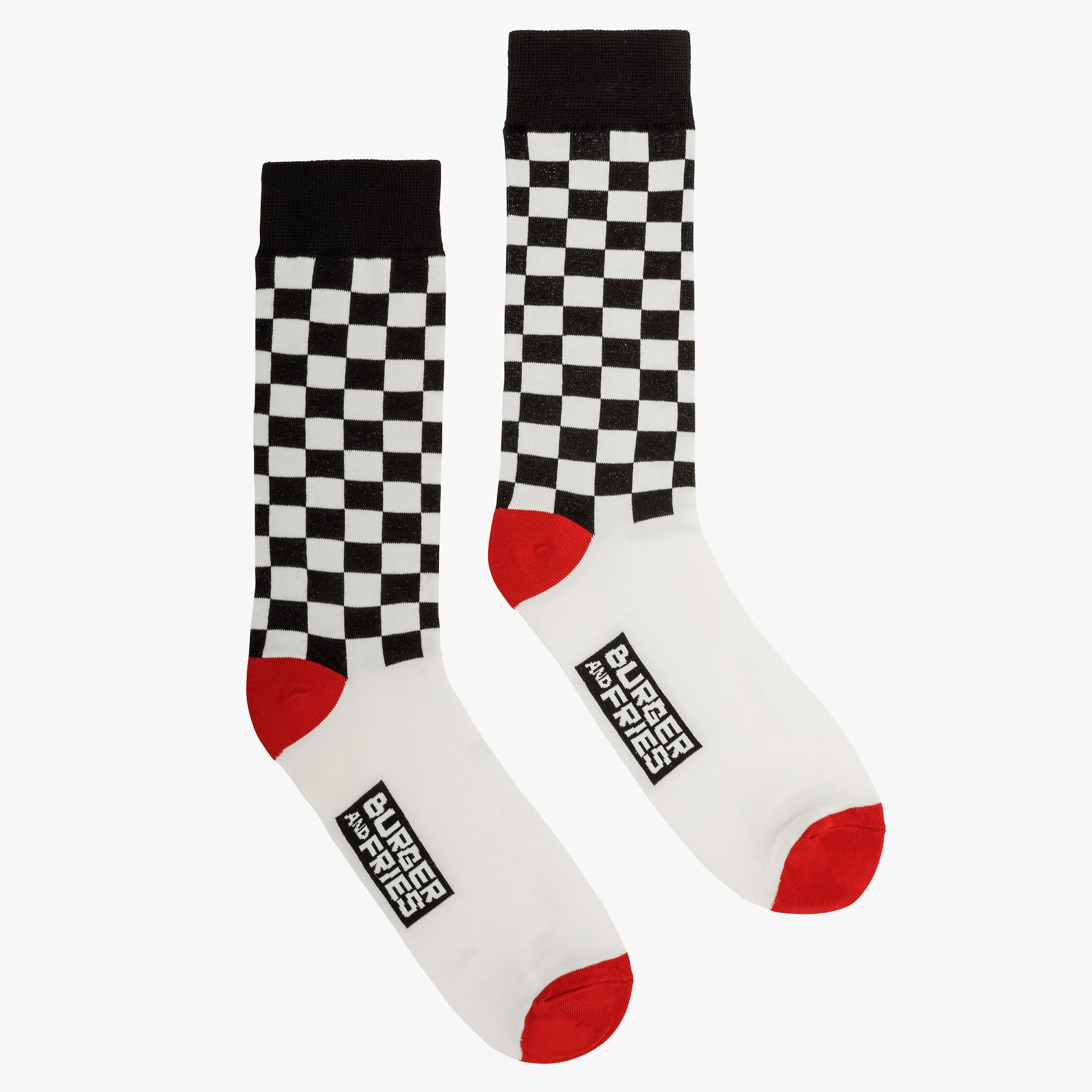 CHECKERED SOCKS NERO/BIANCO