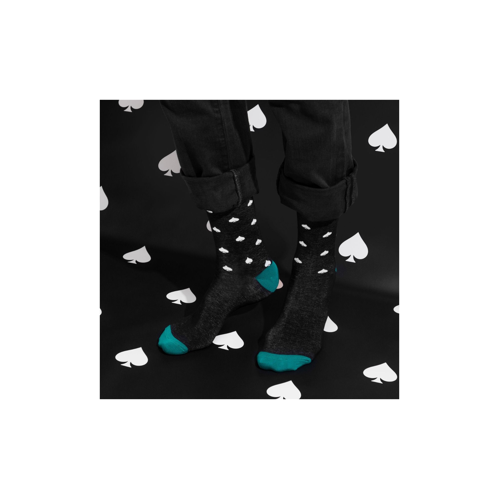 CARD GAME SOCKS NERO/BIANCO