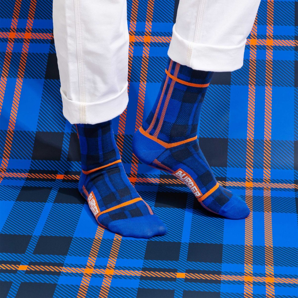 SCOTTISH FABRIC SOCKS NAVY BLUE/BLUE