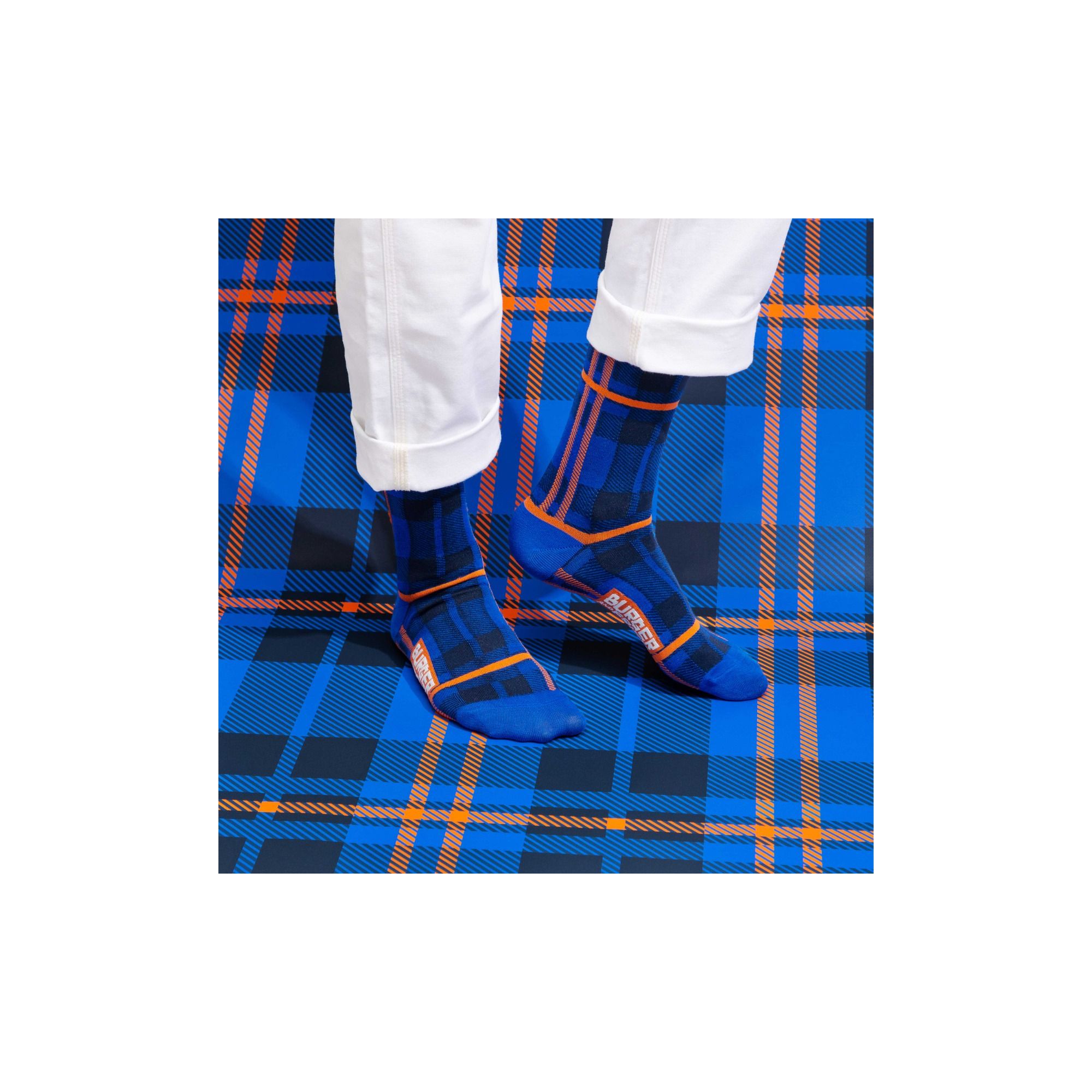 SCOTTISH FABRIC SOCKS NAVY BLUE/BLUE