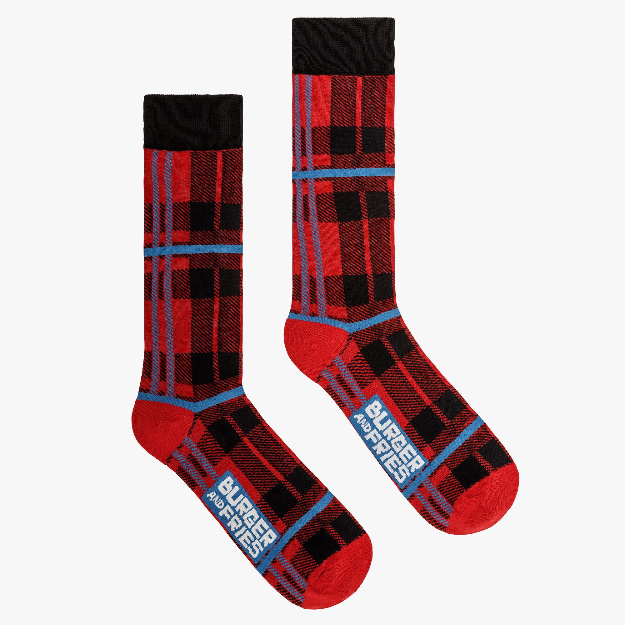 SCOTTISH FABRIC SOCKS ROSSO FUOCO / NERO