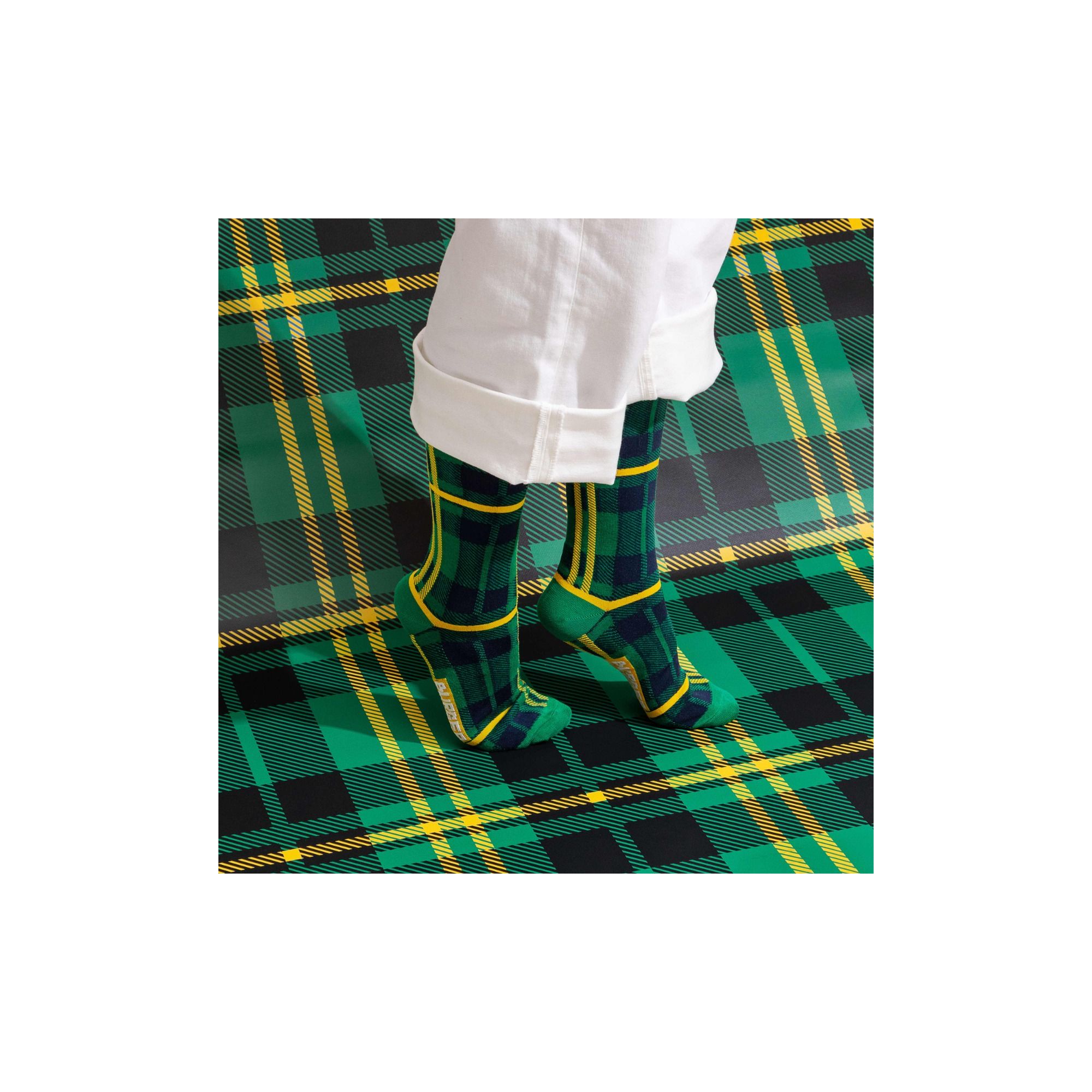 SCOTTISH FABRIC SOCKS VERDE PRATO/NAVY BLUE