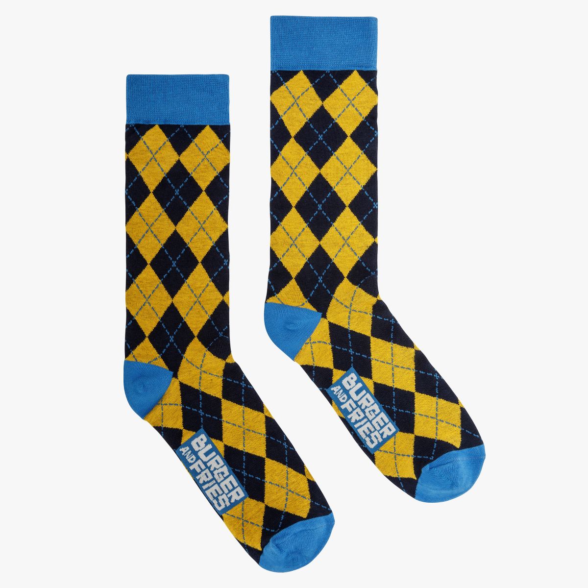 ARGYLE SOCKS NAVY BLUE/GIALLO