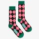 ARGYLE SOCKS NERO/ROSA