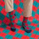 ARGYLE SOCKS VERDE INGLESE/ROSSO FUOCO