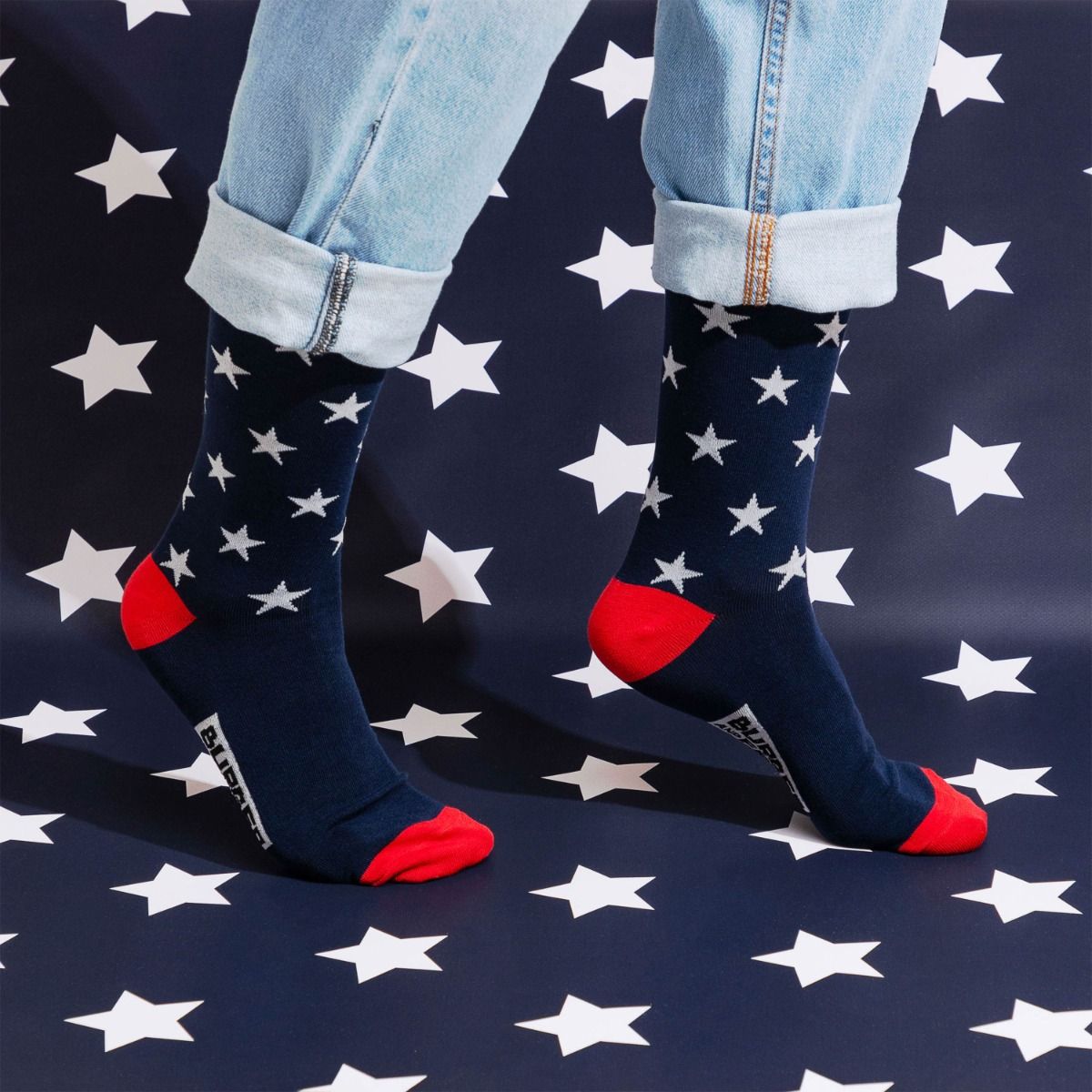 FORMAL FANCY SOCKS STARS NAVY BLUE/BIANCO PANNA