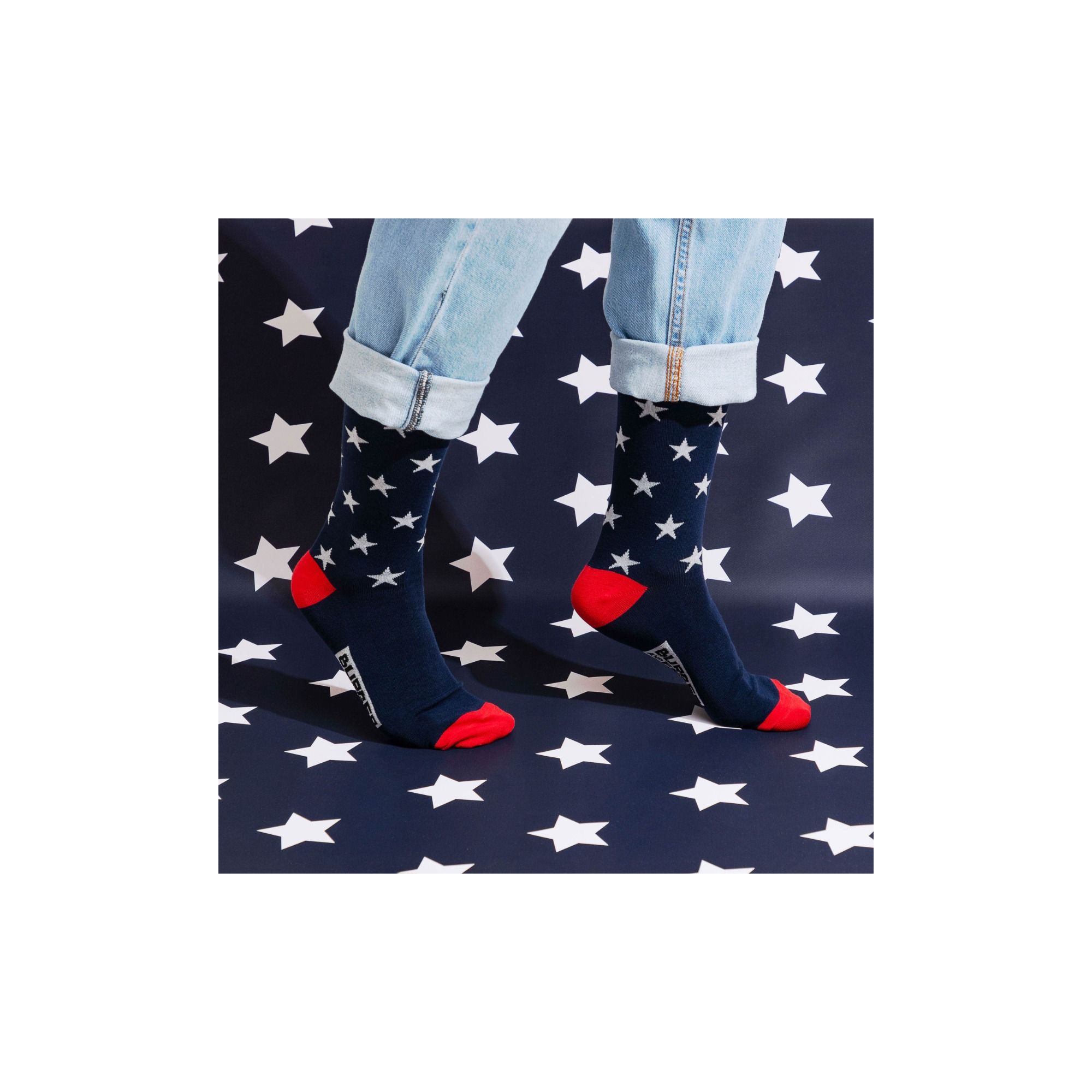 FORMAL FANCY SOCKS STARS NAVY BLUE/BIANCO PANNA