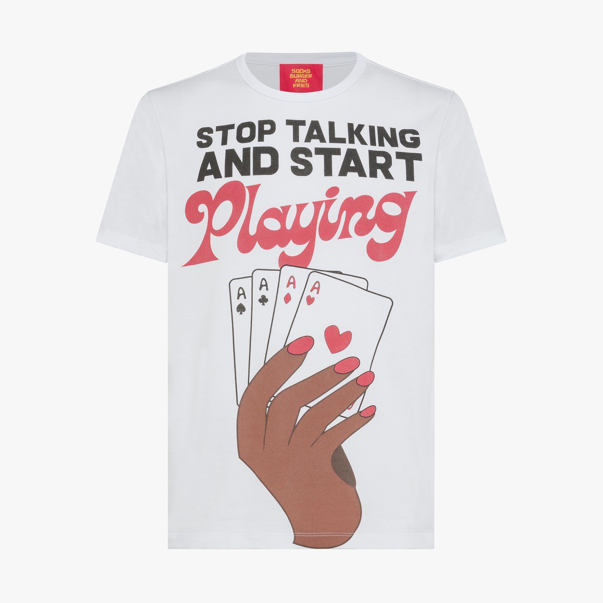 T-SHIRT RETRO CARDS S/S BIANCO